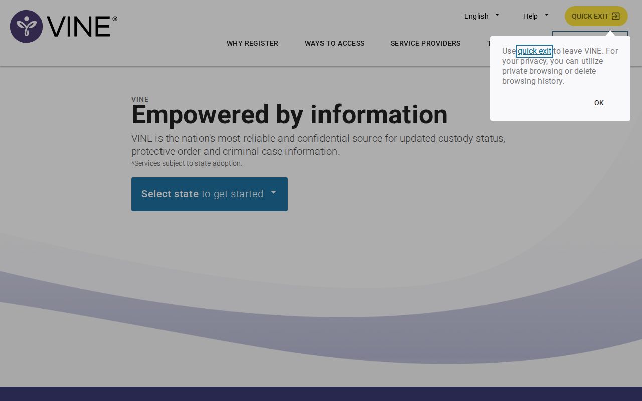 VINELink custody notification search for Henderson County arrest records