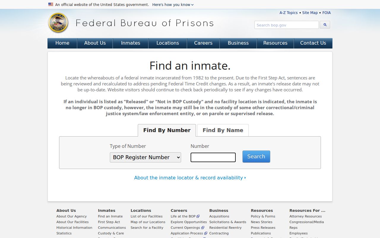 Federal inmate locator for custody related to a Henderson County arrest
