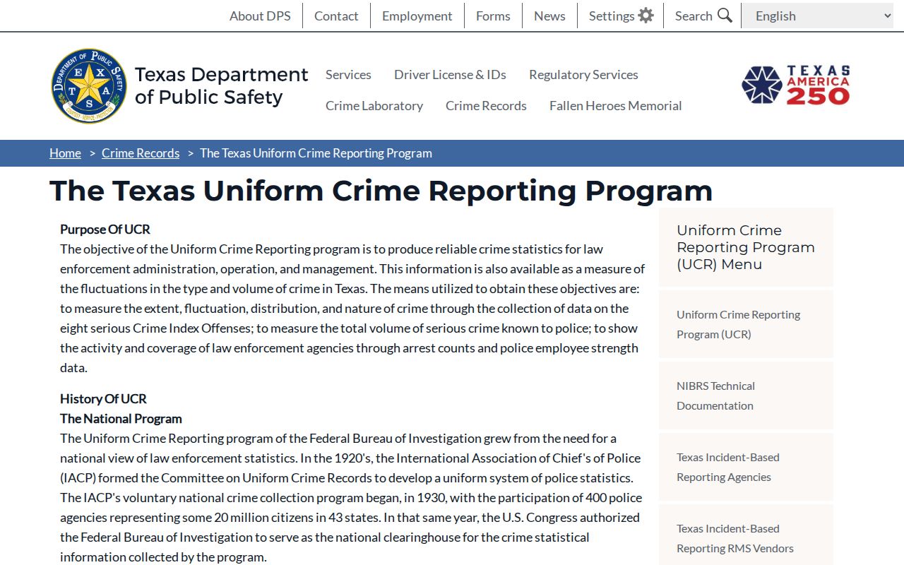 Henderson County criminal record Texas crime statistics program